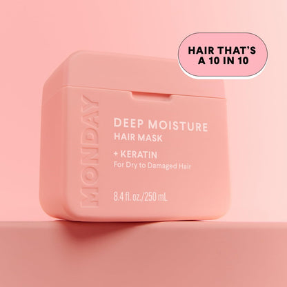 MONDAY HAIRCARE Deep Moisture Hair Mask with Keratin, Argan Oil, Shea Butter & Coconut Oil for Dry to Damaged Hair – 250 mL