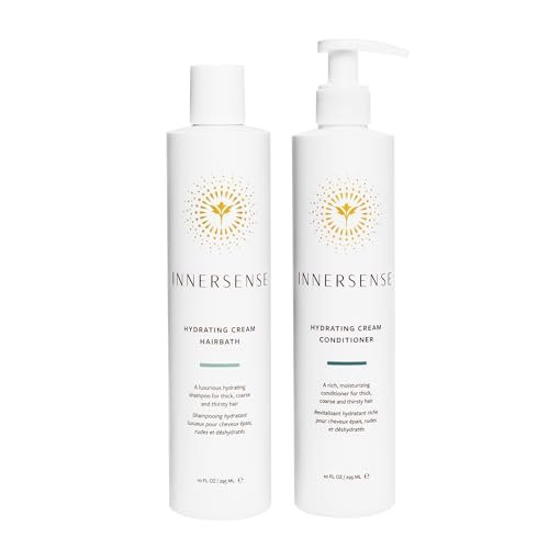 INNERSENSE Organic Beauty Natural Hydrating Hairbath Shampoo + Cream Conditioner Duo | Non-Toxic, Cruelty-Free Clean Haircare, 10 fl oz Each Avelisse