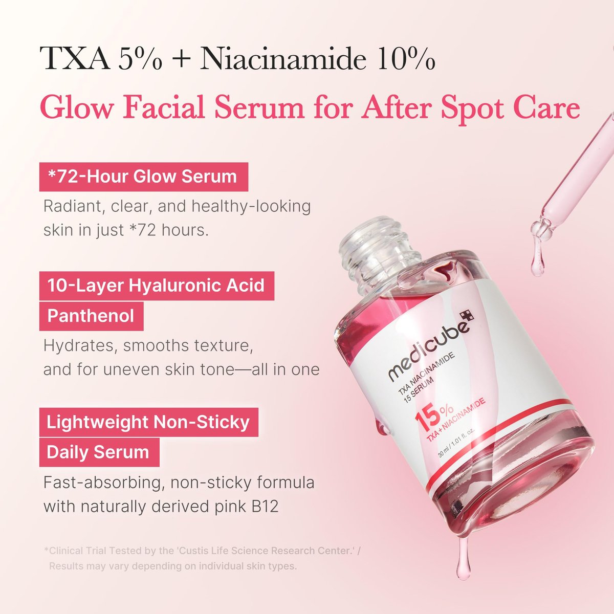Medicube TXA+Niacinamide 15% Glow Facial Serum for After Spot Care | All-in-One Daily Korean Skincare | Uneven Skin Tone, Texture, and Hydration Care | High-Potency Tranexamic Acid 5% | 1.01 fl.oz Avelisse