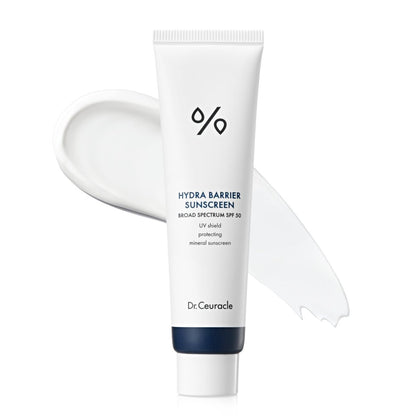 Dr.Ceuracle Hydra Barrier Mineral Sunscreen SPF 50 - Korean Sunscreen with Zinc Oxide & Hyaluronic Acid, Dewy Glow 50ml Avelisse