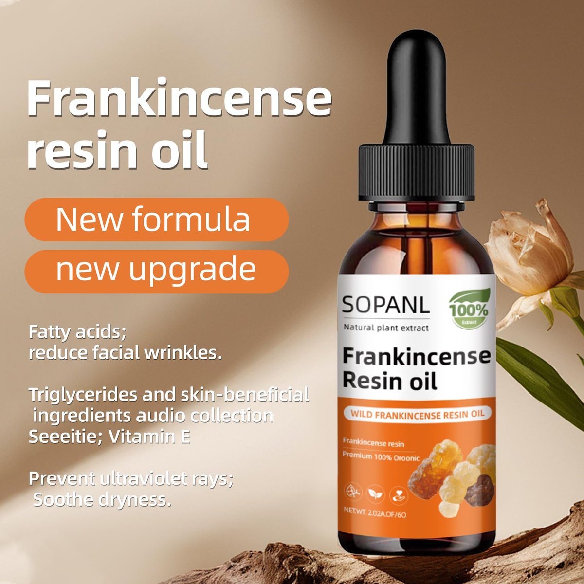 Organic Frankincense Resin Oil for Face - Reduces Fine Lines & Wrinkles, Soothes Irritated Skin, Deep Hydration for All Skin Types, Daily Skincare, 2 Fl Oz Avelisse