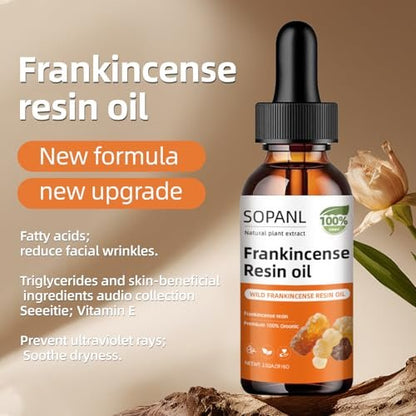 Organic Frankincense Resin Oil for Face - Reduces Fine Lines & Wrinkles, Soothes Irritated Skin, Deep Hydration for All Skin Types, Daily Skincare, 2 Fl Oz Avelisse