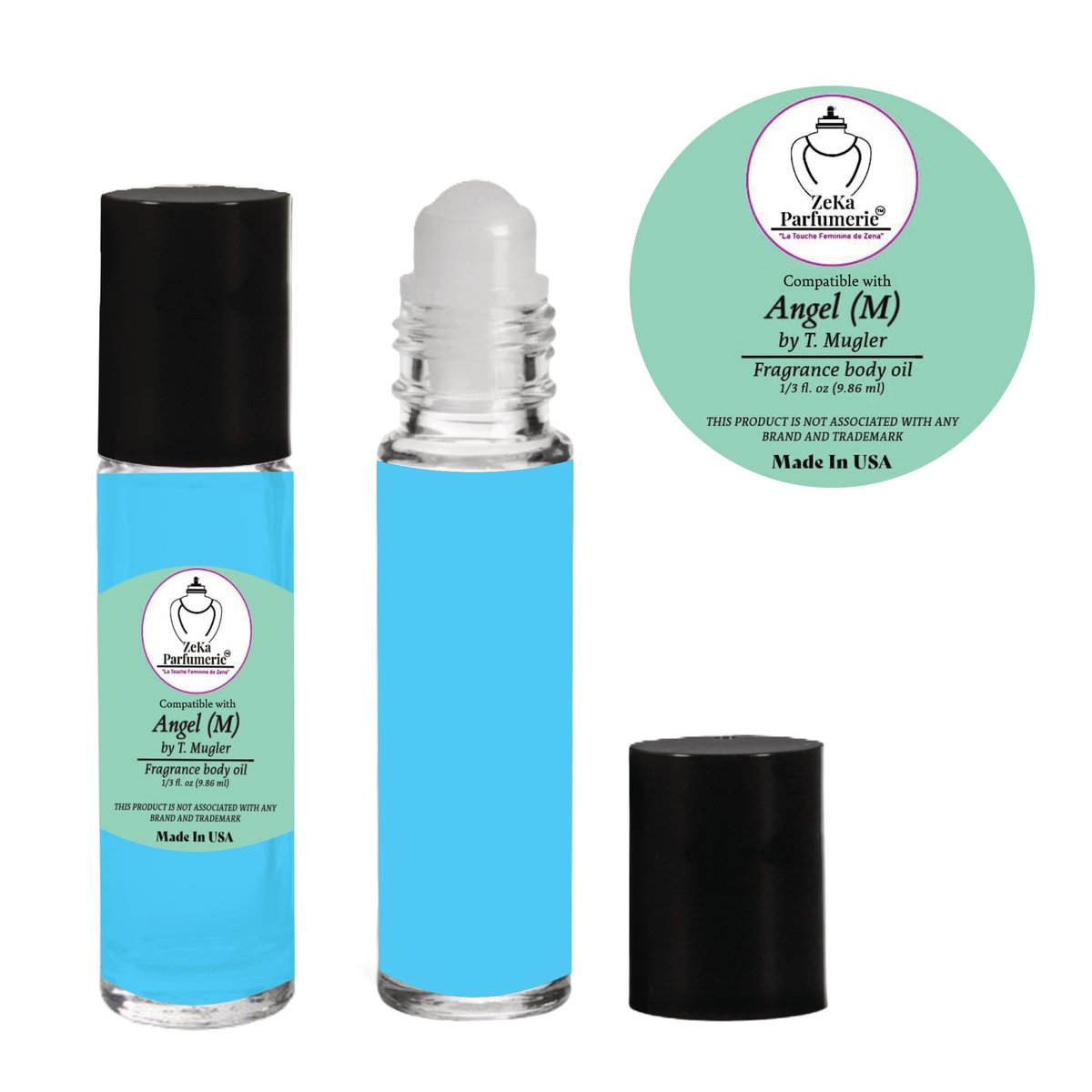 ZEKA PARFUMERIE Angel for Men Inspired Fragrance Body Oil – Travel Size Roll-On (0.33 fl oz) - görsel 5