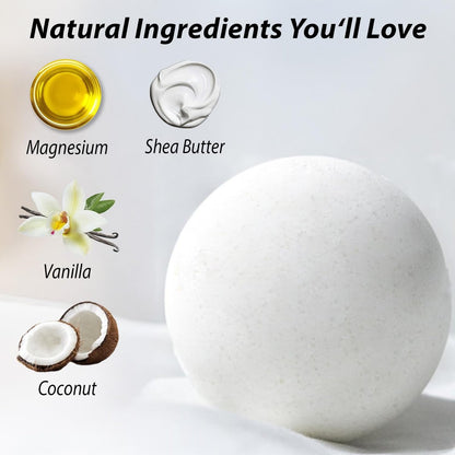 Magnesium Bath Bombs for Post Workout Recovery – Sore Muscle Relief with Epsom Salt, Vanilla, Shea Butter & Coconut – Perfect Stocking Stuffers Gift Avelisse