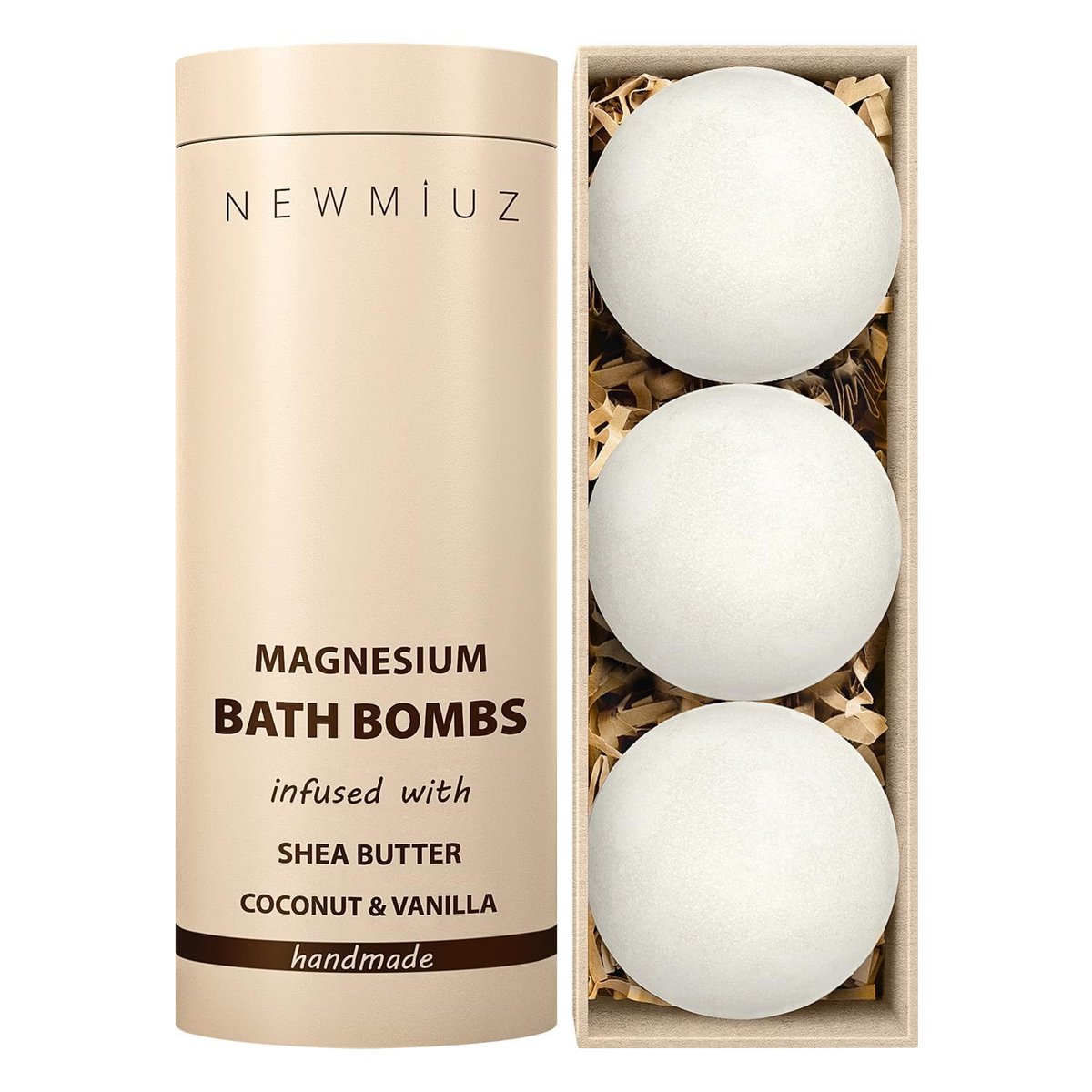 Magnesium Bath Bombs for Post Workout Recovery – Sore Muscle Relief with Epsom Salt, Vanilla, Shea Butter & Coconut – Perfect Stocking Stuffers Gift Avelisse