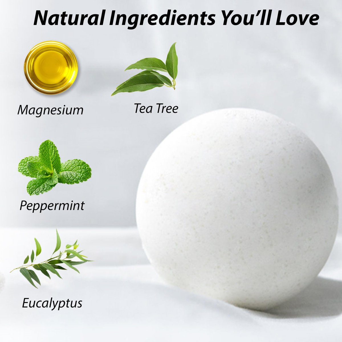 Magnesium Bubble Bath Bombs – Long Lasting Foaming for Sore Muscles Recovery, Tea Tree, Stress Relief, Self Care Spa Gift for Birthday Christmas Avelisse