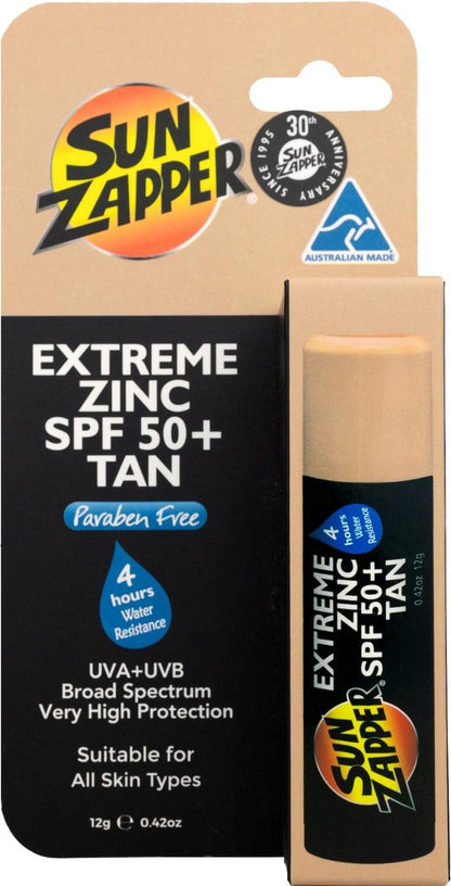 Sun Zapper Zinc Stick SPF 50 - Mineral Sunblock Stick for Face (Medium Skin Tone) - 3.38 oz