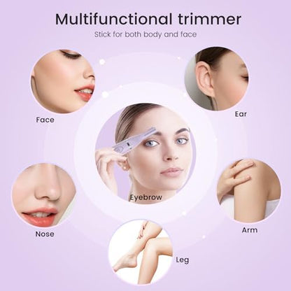 Yinowt Women's Ear and Nose Hair Trimmer - 2026 Professional Painless 2-in-1 USB Rechargeable Eyebrow & Facial Hair Trimmer, Precision Tool with Powerful Motor and Dual-Edge Blades, IPX7 Waterproof (Purple)