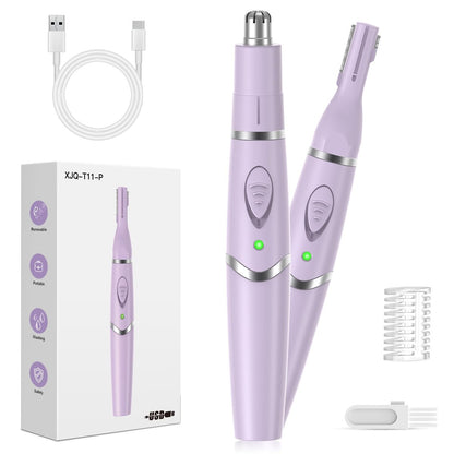 Yinowt Women's Ear and Nose Hair Trimmer - 2026 Professional Painless 2-in-1 USB Rechargeable Eyebrow & Facial Hair Trimmer, Precision Tool with Powerful Motor and Dual-Edge Blades, IPX7 Waterproof (Purple)