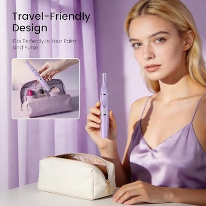 Yinowt Women's Ear and Nose Hair Trimmer - 2026 Professional Painless 2-in-1 USB Rechargeable Eyebrow & Facial Hair Trimmer, Precision Tool with Powerful Motor and Dual-Edge Blades, IPX7 Waterproof (Purple)