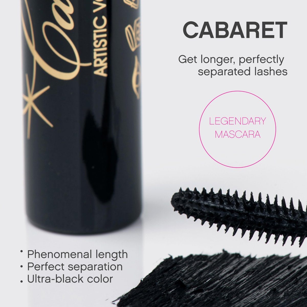 Vivienne Sabó Classic Mascara Cabaret – Volume & Length Mascara for Defined Everyday Lashes, Smudge-Resistant, Cruelty-Free, Blackest Black, Made in Italy, 0.3 fl oz - görsel 3