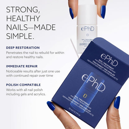 ePhD Bond Repair Nail Treatment – Strengthen, Restore & Rebuild Brittle Nails from Within – Clear Formula for Damaged or Post-Gel Nails, Use Alone or as Polish Base