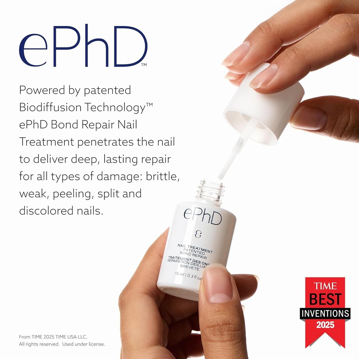 ePhD Bond Repair Nail Treatment – Strengthen, Restore & Rebuild Brittle Nails from Within – Clear Formula for Damaged or Post-Gel Nails, Use Alone or as Polish Base - görsel 3