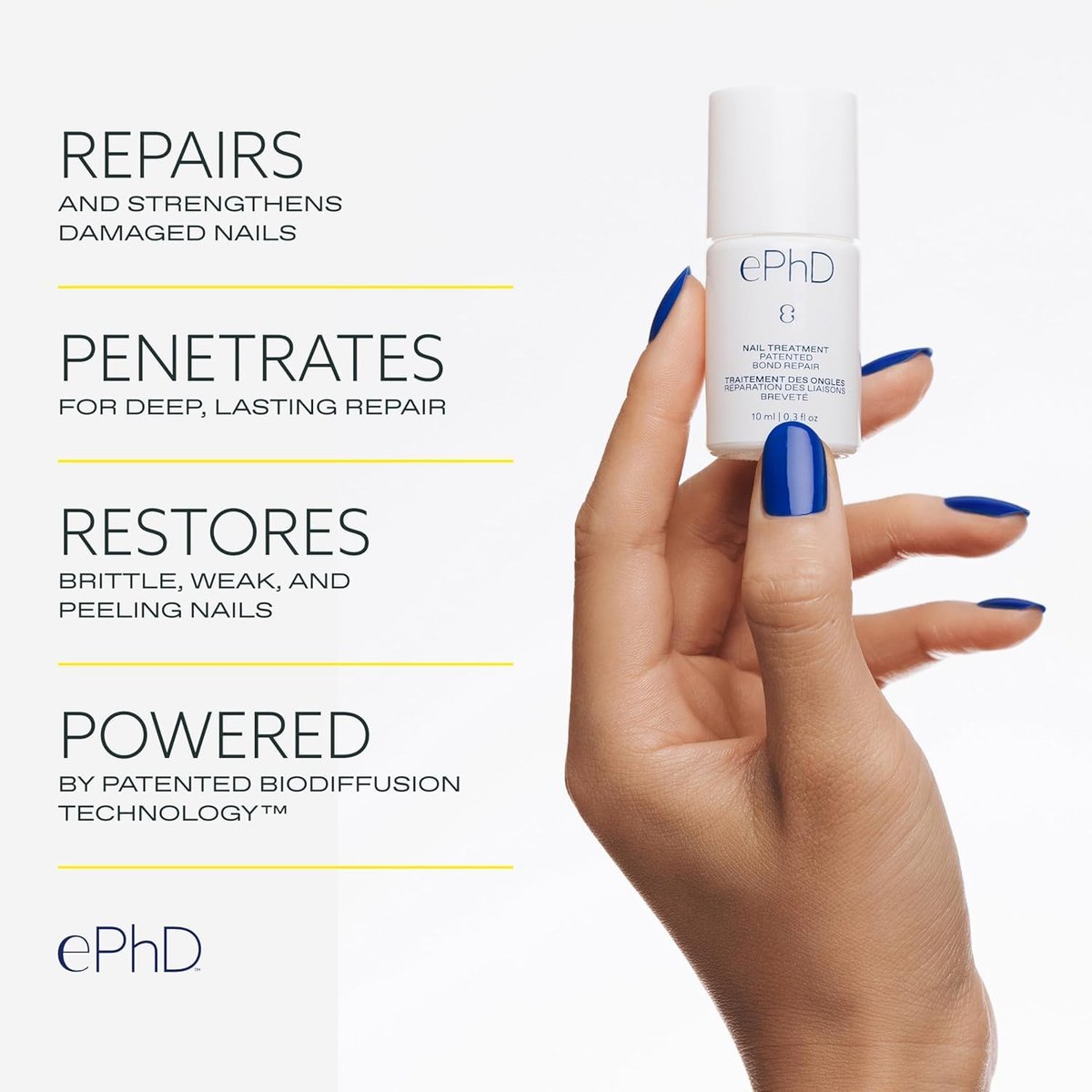 ePhD Bond Repair Nail Treatment – Strengthen, Restore & Rebuild Brittle Nails from Within – Clear Formula for Damaged or Post-Gel Nails, Use Alone or as Polish Base - görsel 5