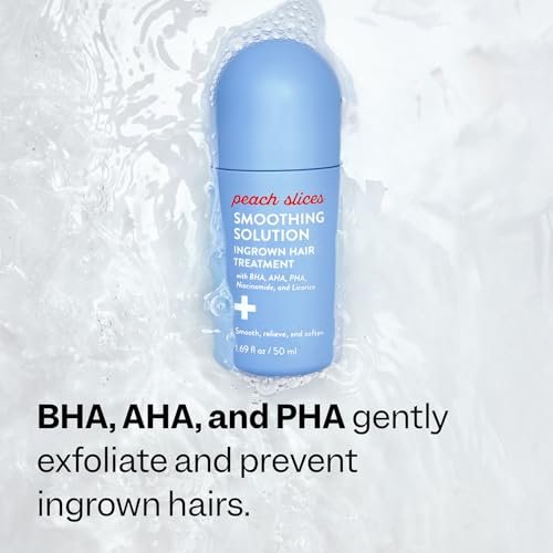 Peach Slices Smoothing Solution Ingrown Hair Treatment - 1.69 oz - BHA, AHA, PHA, Niacinamide, Licorice - Vegan & Cruelty Free - Korean Skin Care Avelisse