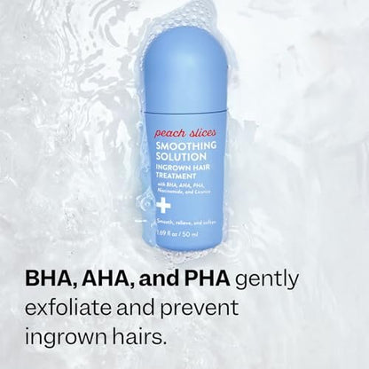 Peach Slices Smoothing Solution Ingrown Hair Treatment - 1.69 oz - BHA, AHA, PHA, Niacinamide, Licorice - Vegan & Cruelty Free - Korean Skin Care Avelisse