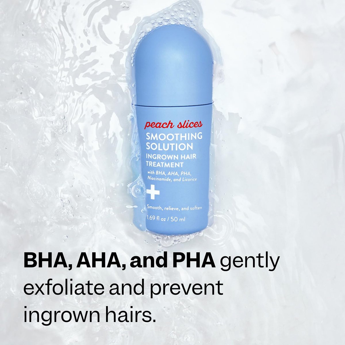 Peach Slices Smoothing Solution Ingrown Hair Treatment - 1.69 oz - BHA, AHA, PHA, Niacinamide, Licorice - Vegan & Cruelty Free - Korean Skin Care Avelisse