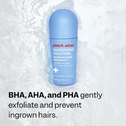 Peach Slices Smoothing Solution Ingrown Hair Treatment - 1.69 oz - BHA, AHA, PHA, Niacinamide, Licorice - Vegan & Cruelty Free - Korean Skin Care Avelisse