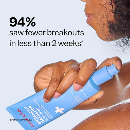 Peach Slices Breakout Banisher Body Spray - Salicylic Acid & Glycolic Acid Body Treatment for Clear Skin, 4 oz Avelisse