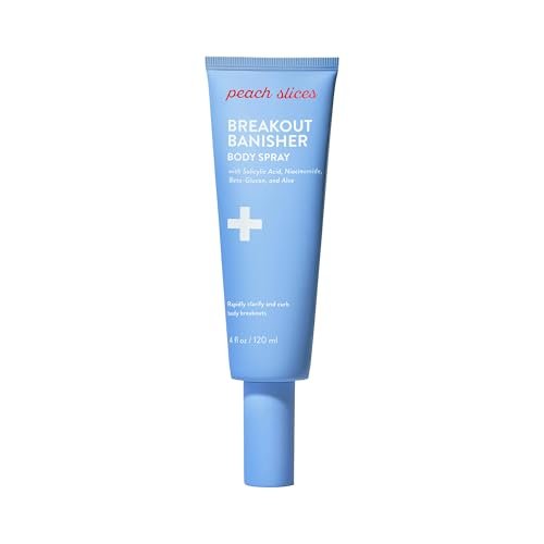 Peach Slices Breakout Banisher Body Spray - Salicylic Acid & Glycolic Acid Body Treatment for Clear Skin, 4 oz Avelisse