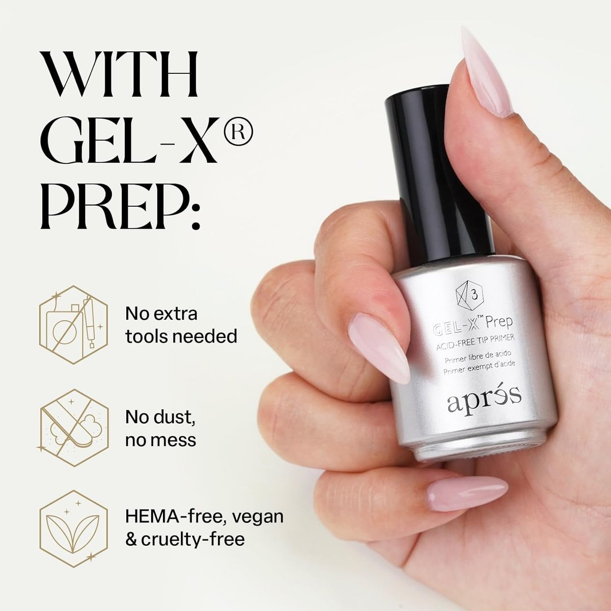 APRÉS Gel-X Prep Acid-Free Tip Primer 15 ml – Nail Tip Etching Prep for Improved Adhesion - görsel 5