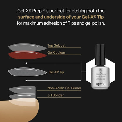 APRÉS Gel-X Prep Acid-Free Tip Primer 15 ml – Nail Tip Etching Prep for Improved Adhesion