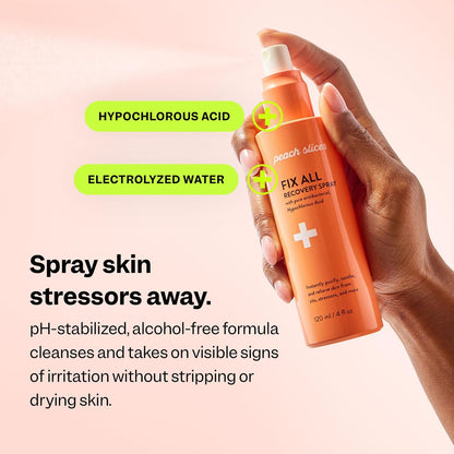 Peach Slices Fix All Recovery Spray - Hypochlorous Acid Face Mist for Acne, Redness, and Stressed Skin - Vegan & Cruelty-Free Korean Skincare (4 oz)