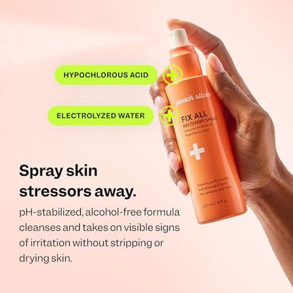 Peach Slices Fix All Recovery Spray - Hypochlorous Acid Face Mist for Acne, Redness, and Stressed Skin - Vegan & Cruelty-Free Korean Skincare (4 oz)
