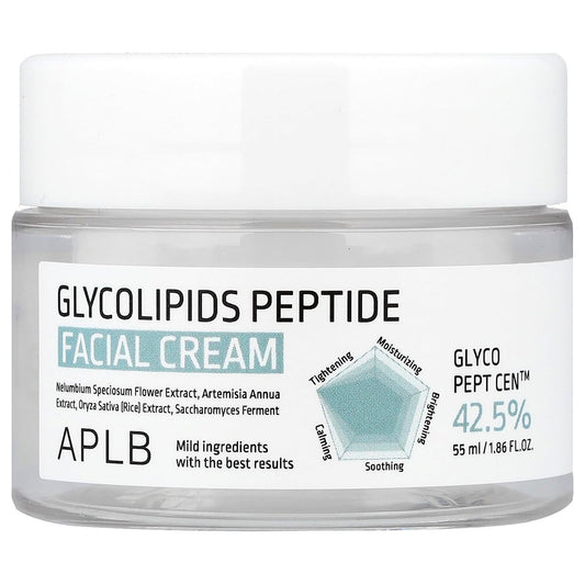 APLB Glycolipids Peptide Facial Cream – GLYCO PEPT CEN™ 42.5% – Korean Anti-Aging & Deep Hydration Moisturizer (1.86 Fl Oz)
