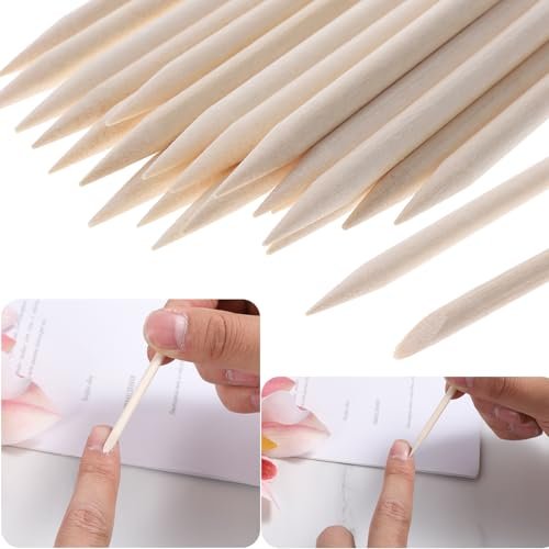 40 Pack Mini Nail File Disposable Manicure Kit with Wooden Cuticle Pusher Sticks - Individually Wrapped Nail Prep Tools for Home Salon Use - görsel 8