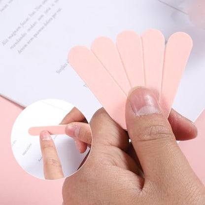 40 Pack Mini Nail File Disposable Manicure Kit with Wooden Cuticle Pusher Sticks - Individually Wrapped Nail Prep Tools for Home Salon Use