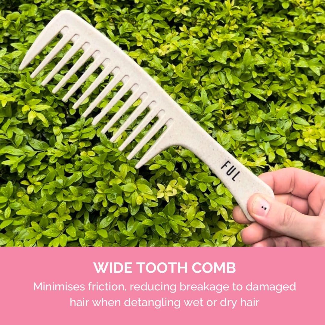 FUL Wide Tooth Comb for Curly, Afro, and Wavy Hair - Gentle Detangling Comb for Women and Men - Ideal Shower Comb for Styling - görsel 7