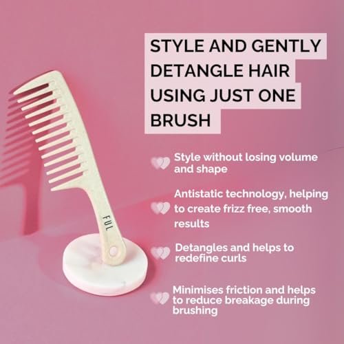FUL Wide Tooth Comb for Curly, Afro, and Wavy Hair - Gentle Detangling Comb for Women and Men - Ideal Shower Comb for Styling - görsel 4