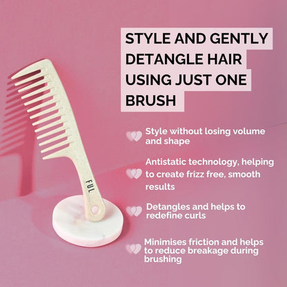 FUL Wide Tooth Comb for Curly, Afro, and Wavy Hair - Gentle Detangling Comb for Women and Men - Ideal Shower Comb for Styling