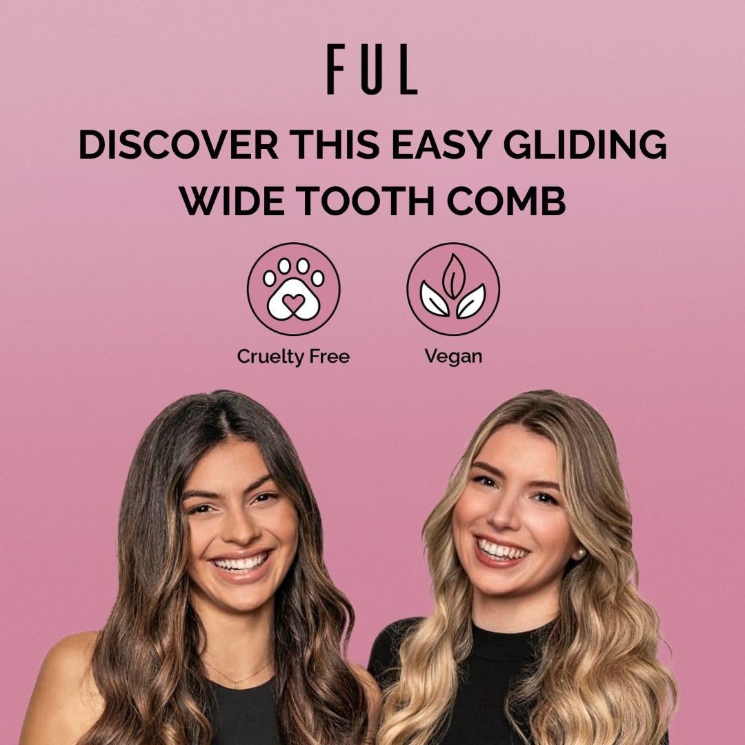 FUL Wide Tooth Comb for Curly, Afro, and Wavy Hair - Gentle Detangling Comb for Women and Men - Ideal Shower Comb for Styling - görsel 9