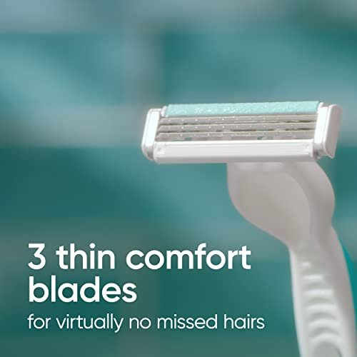 Gillette Venus Simply 3 Sensitive Disposable Razors for Women, 12 Count, White & Turquoise - görsel 6