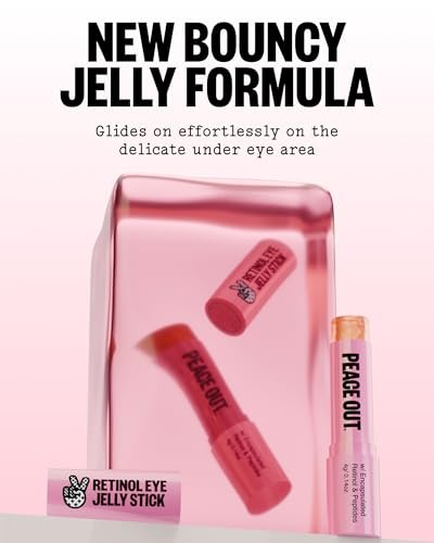 PEACE OUT Retinol Eye Jelly Stick - Hydrating Under Eye Treatment for Fine Lines & Wrinkles with Encapsulated Retinol, Peptides & Squalane (0.14 oz) Avelisse