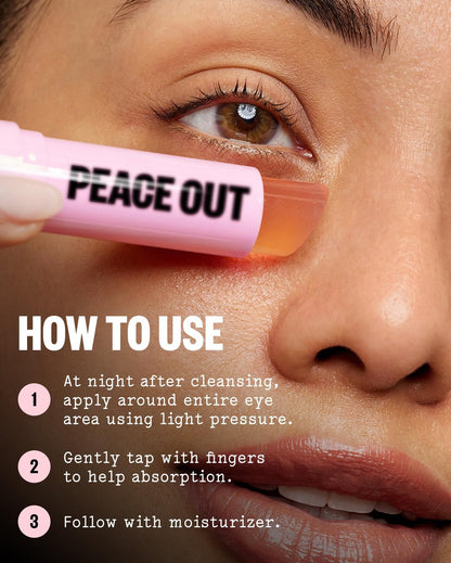 PEACE OUT Retinol Eye Jelly Stick - Hydrating Under Eye Treatment for Fine Lines & Wrinkles with Encapsulated Retinol, Peptides & Squalane (0.14 oz) Avelisse