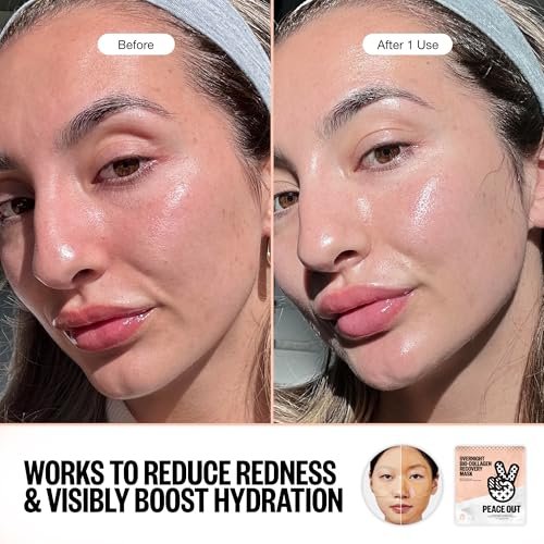 PEACE OUT Overnight Bio-Collagen Recovery Mask – Vegan Collagen & Hyaluronic Acid Sheet Mask for Deep Hydration (1 Count) - görsel 4