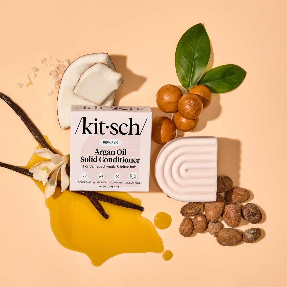 Kitsch Argan Oil Conditioner Bar – Repairing & Moisturizing Solid Conditioner for Damaged, Frizzy Hair – Sulfate-Free, Paraben-Free – Made in USA – 2.7 oz - görsel 17