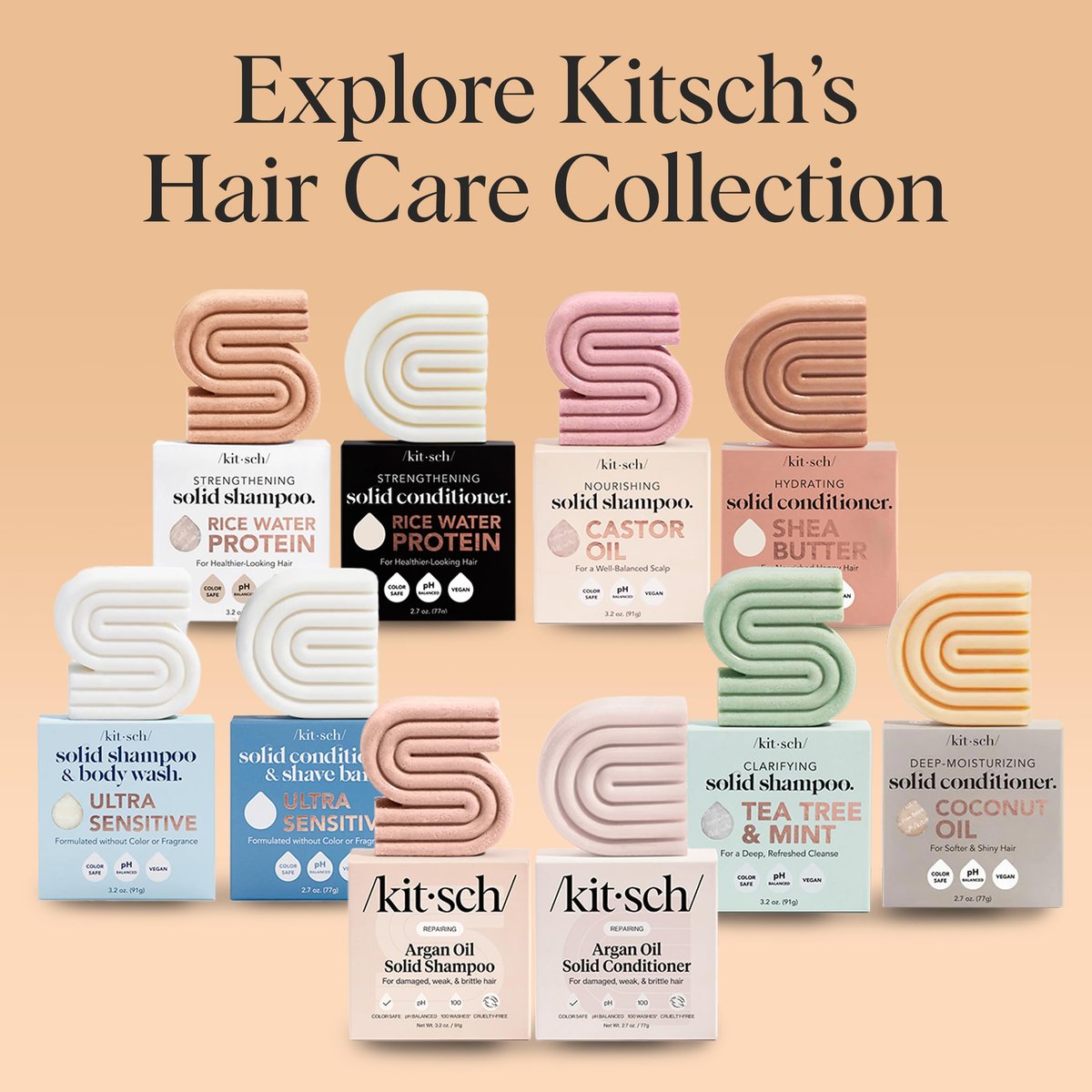 Kitsch Argan Oil Conditioner Bar – Repairing & Moisturizing Solid Conditioner for Damaged, Frizzy Hair – Sulfate-Free, Paraben-Free – Made in USA – 2.7 oz - görsel 15