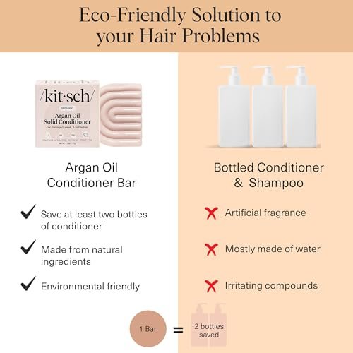 Kitsch Argan Oil Conditioner Bar – Repairing & Moisturizing Solid Conditioner for Damaged, Frizzy Hair – Sulfate-Free, Paraben-Free – Made in USA – 2.7 oz - görsel 12