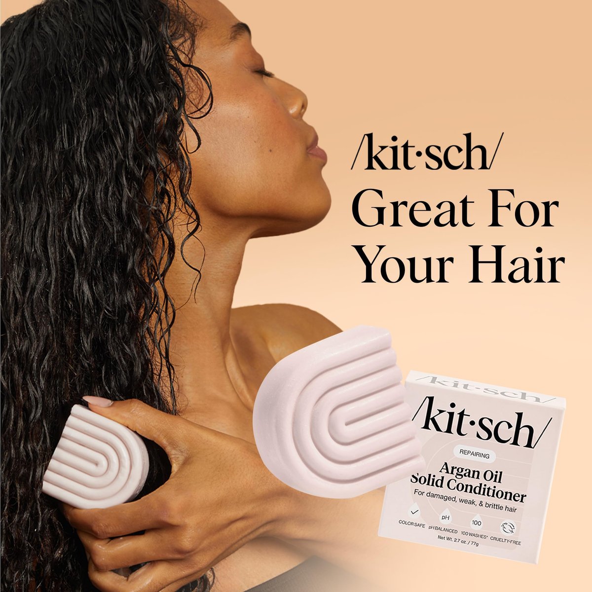 Kitsch Argan Oil Conditioner Bar – Repairing & Moisturizing Solid Conditioner for Damaged, Frizzy Hair – Sulfate-Free, Paraben-Free – Made in USA – 2.7 oz - görsel 13