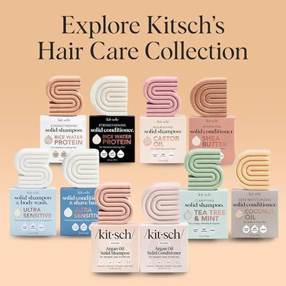 Kitsch Argan Oil Shampoo Bar for Hair Growth – Repairing & Moisturizing Shampoo for Women & Men – Paraben, Phthalates, Silicone & Sulfate Free – Made in USA, 3.2 oz