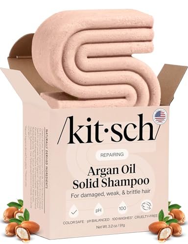Kitsch Argan Oil Shampoo Bar for Hair Growth – Repairing & Moisturizing Shampoo for Women & Men – Paraben, Phthalates, Silicone & Sulfate Free – Made in USA, 3.2 oz - görsel 1