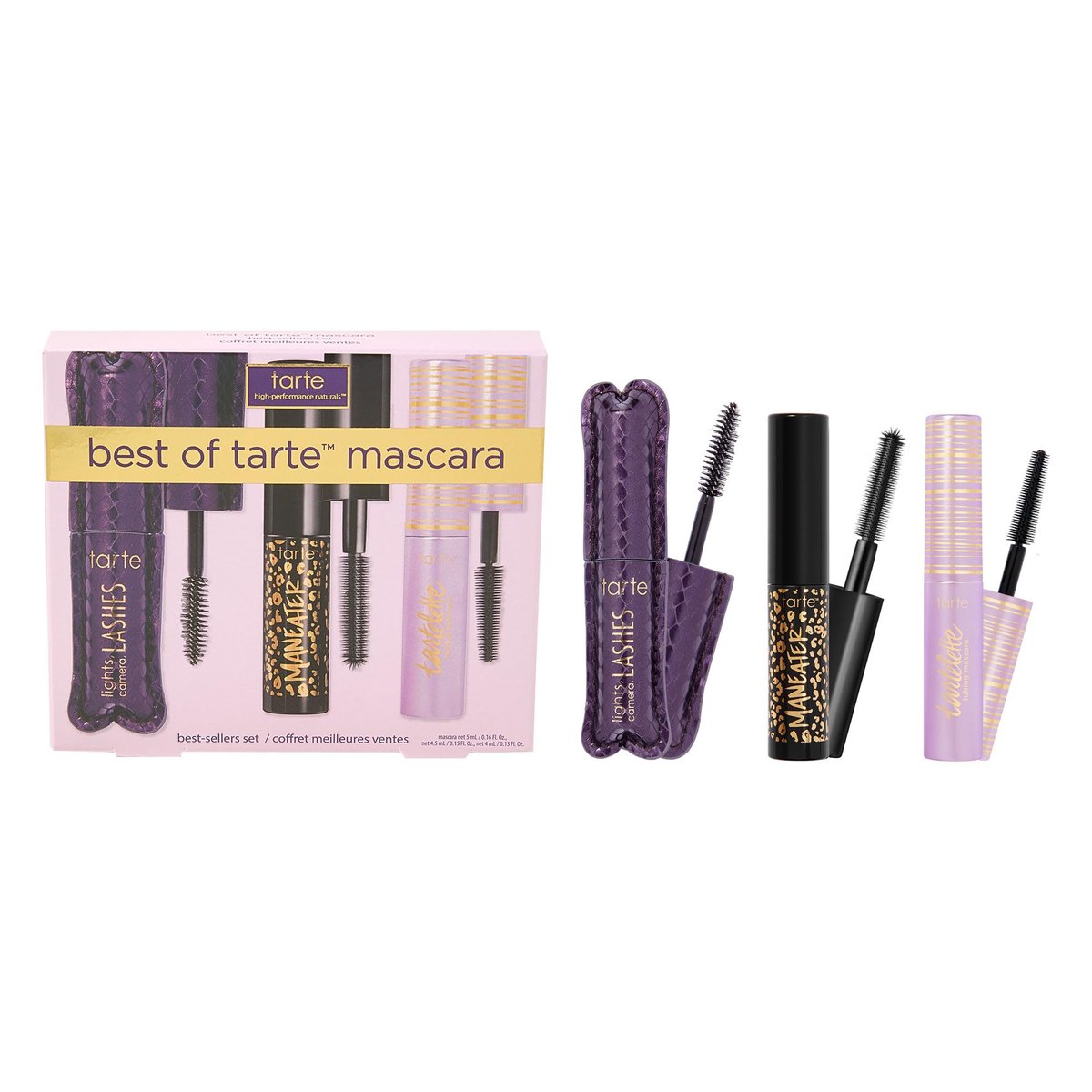 Tarte Best of Tarte Mascara Trio Set – Travel Size Tubing Mascaras for Volume & Length, Smudge-Proof, Flake-Free, Easy Removal, Cruelty-Free, Black Avelisse