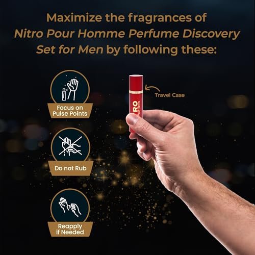 Dumont Nitro Pour Homme Perfume Discovery Set for Men | 8 Mini Travel Sprays (0.34 oz each) Avelisse