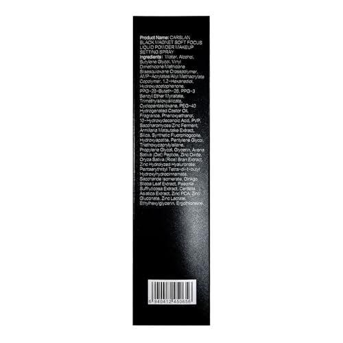 CARSLAN Black Magnet Liquid Powder Makeup Setting Spray – 16H Long-Lasting Oil Control & Waterproof Finish, 3.4 Fl Oz Avelisse