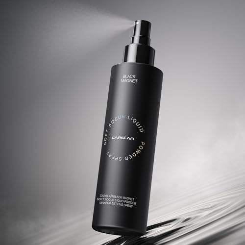 CARSLAN Black Magnet Liquid Powder Makeup Setting Spray – 16H Long-Lasting Oil Control & Waterproof Finish, 3.4 Fl Oz Avelisse