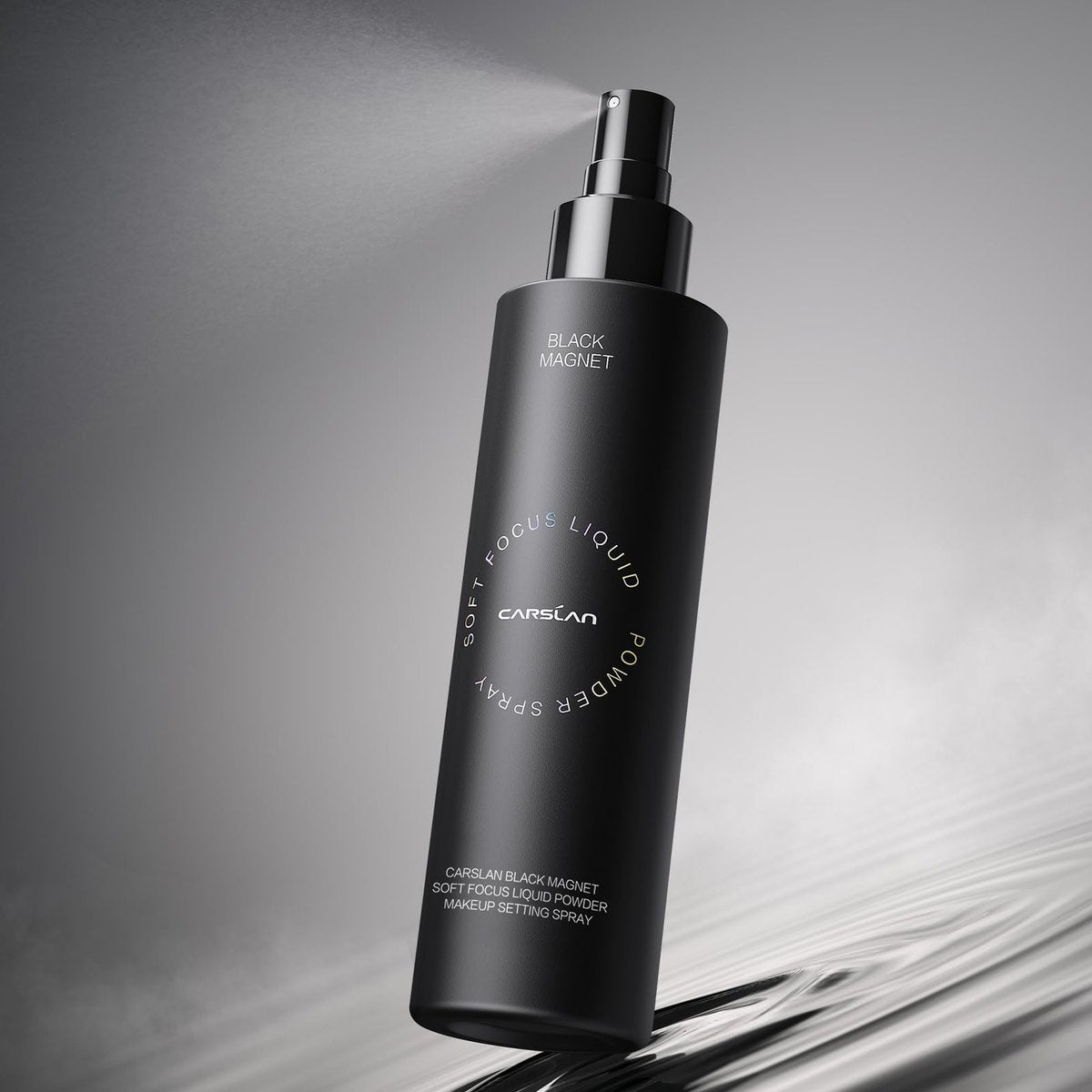 CARSLAN Black Magnet Liquid Powder Makeup Setting Spray – 16H Long-Lasting Oil Control & Waterproof Finish, 3.4 Fl Oz Avelisse